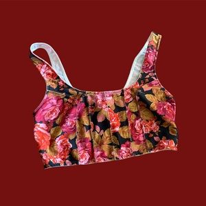 pink retro floral out from under x urban outfitters hand-sewn patchwork bralette
